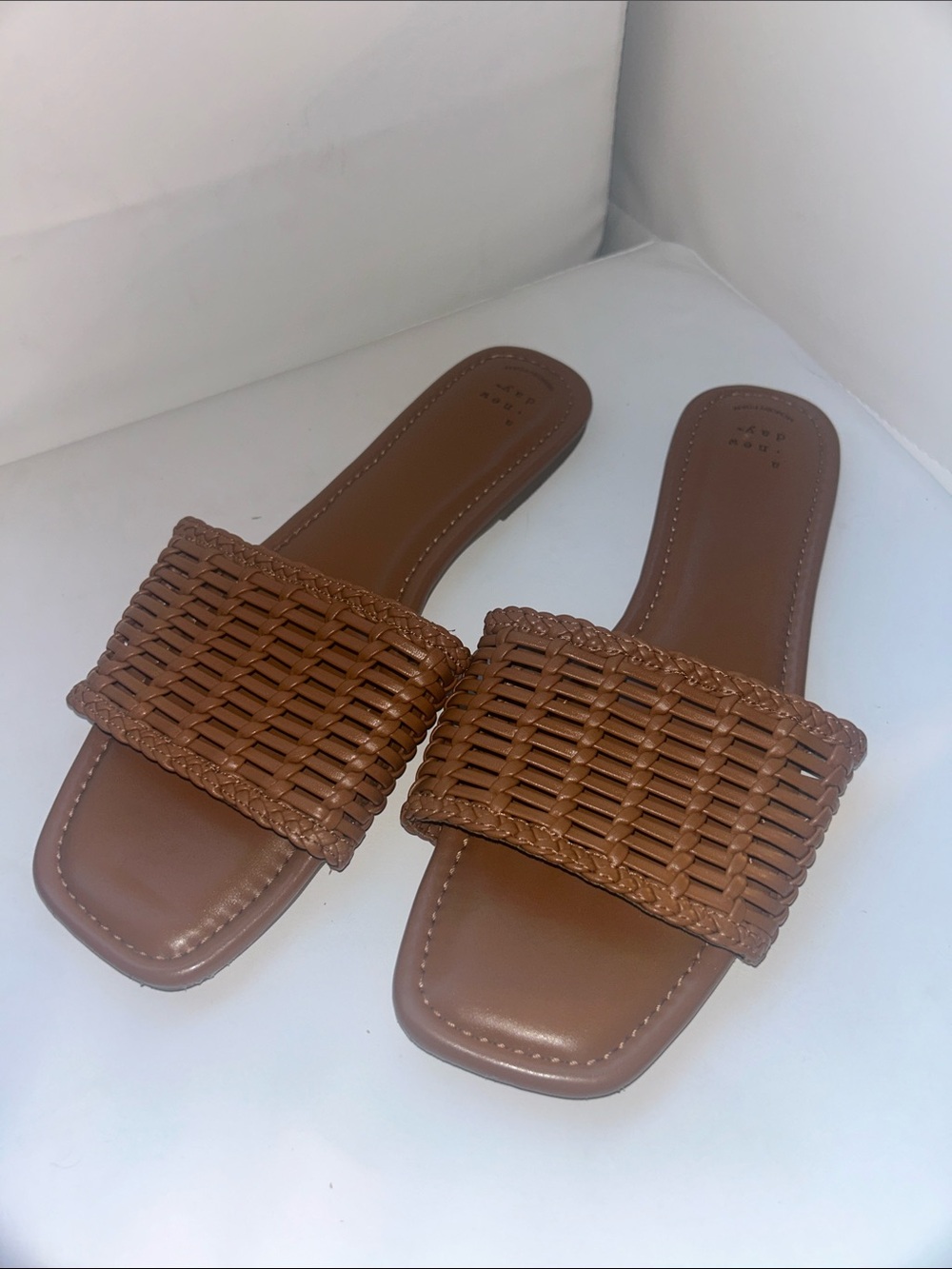 a new day Woven Slide Sandals in Brown